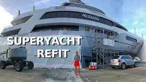 $26.5M DELTA MARINE SuperYacht MY SEANNA $4M REFIT Before & After / Boatyard below deck Yacht Tour