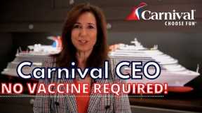 CARNIVAL CRUISE NEWS, WILL NOT SAIL OUTSIDE OF U.S., CEO CHRISTINE DUFFY UPDATE