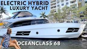 LARGEST PRODUCTION HYBRID YACHT EVER BUILD OceanClass 68 FLY HYBRID Tour Greenline ECO Electric