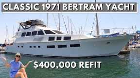 Perfect LA Liveaboard Boat $495,000 1971 BERTRAM 74 Complete Refit Classic Motor Yacht Tour