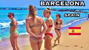 Beach Walking - Barcelona Spain - Barceloneta Beach - 2022 - 4K Ultra HD