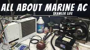 Almost BURNED down our BOAT || How to Install a Marine AC ||Staying Cool on a BOAT || TRAWLER life