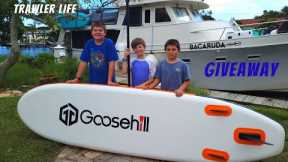 Giveaway || Win you own FREE Goosehill SUP || TRAWLER life || Fulltime liveaboard Family || FL