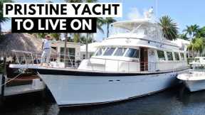 $795,000 1991 HATTERAS 72 CLASSIC AFT COCKPIT MOTOR YACHT TOUR Perfect Liveaboard Home on the Water