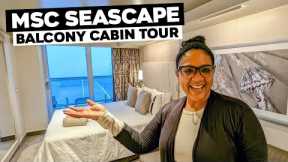 MSC Seascape Balcony Cabin Tour | Brand New MSC Cruise Ship!