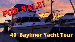 FOR SALE: 1982 40' Bayliner Bodega Yacht Tour - Best Liveaboard Boat!