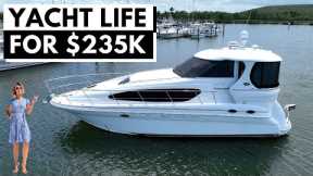 OUR YACHT Build UPDATE & Affordable Liveaboard Yacht Tour $235K 2003 SEA RAY 390 MOTOR YACHT