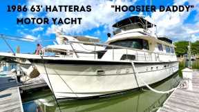 63' Hatteras Motor Yacht Tour: One of a kind rugged luxury!  And she's for sale!