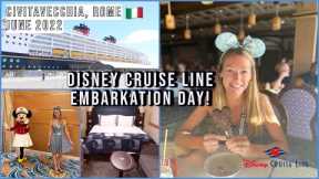 EMBARKATION DAY! Disney Cruise Line Vlog 🚢 Disney Magic Mediterranean, Rome, June 2022, aclaireytale