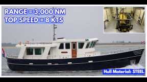 STEEL Liveaboard 17-Metre TRAWLER Yacht With A 3,000 NM Range!