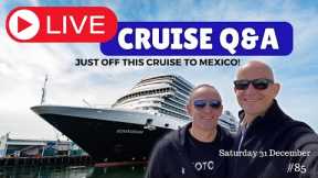 Live Cruise Q&A Hour. Off Holland America. Saturday 31 December 2022 5pm UK / 12 Noon EST/ 9am PST