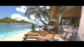 Tropical Beach Hut | Day & Night Ambience | Ocean Waves & Nature Sounds