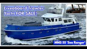 THIS Is Hull 1 Of A NEW Steel Liveaboard Trawler Yacht (And She Is For Sale!) | YACHT TOUR