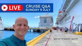 Live Cruise Q&A Hour #103: Join me Sunday 9 July 5pm UK/ 12 Noon Et / 9am PT