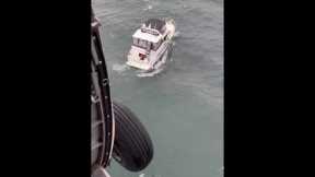 Massive wave wipes out boat during Coast Guard rescue