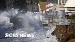 Massive waves pound California coastline, flooding streets