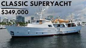$349,000 1963 FAIRMILES 82' Classic Affordable Liveaboard Superyacht Tour