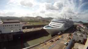 Panama Canal Time-Lapse as the Princess Cruise Island Princess goes through the Miraflores Locks