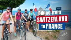 EPIC BIKE RIDE FROM SWITZERLAND🇨🇭TO FRANCE 🇫🇷  Border Free Biking in Europe | 197 Countries, 3 Kids