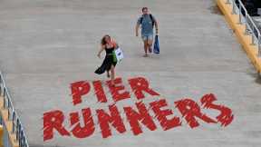 MORE PIER RUNNERS IN COZUMEL!  THE FASTEST FLIP FLOP RUNNER IN MEXICO!