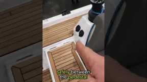 'You can step up easily safely between the pedestal and the cockpit guest area' #yachttour #sailing